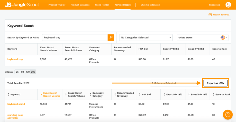 Amazon Keyword Research JungleScout
