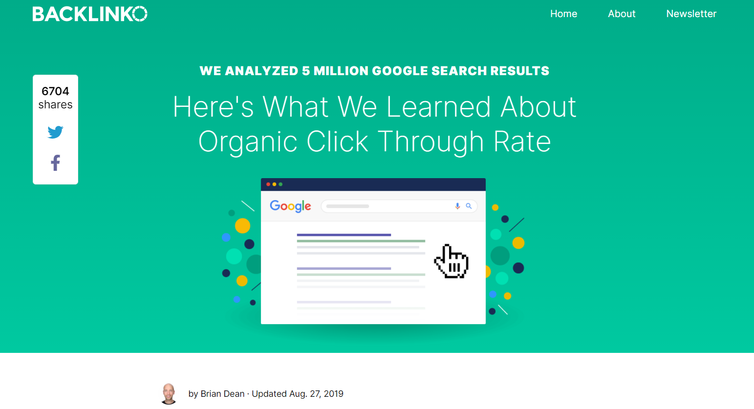 Backlinko Blog on Organic Click Through Rate