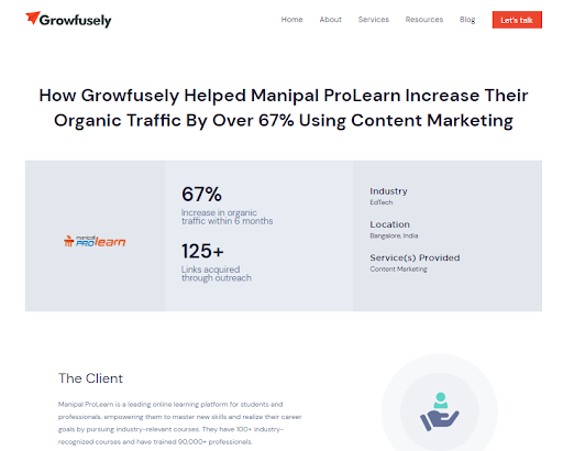 Growfusely Case Study Page