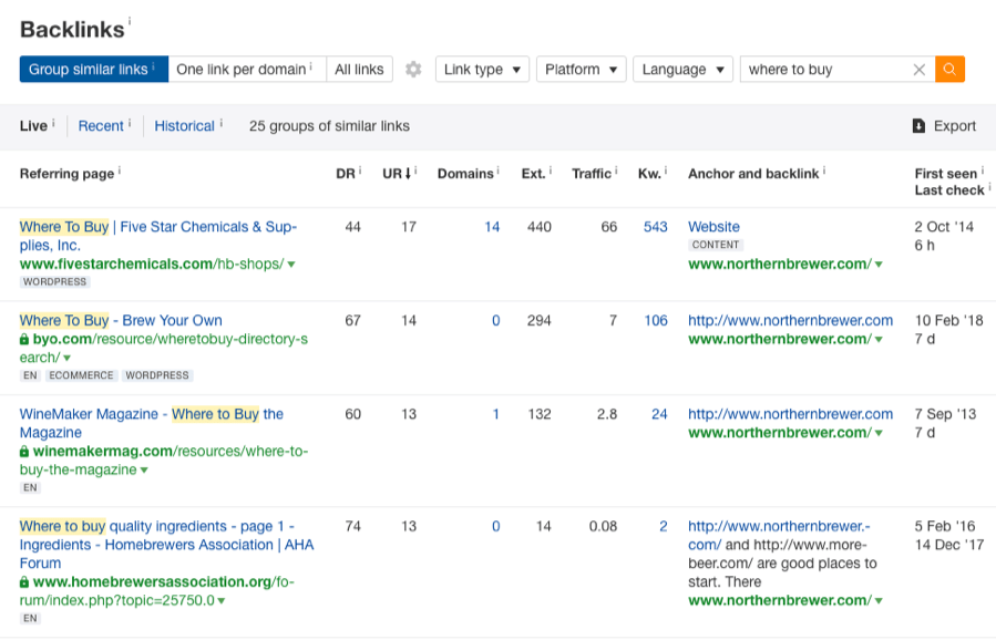 backlinks ahrefs page