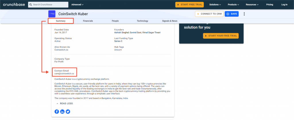 Find Email Address Using Crunchbase 01
