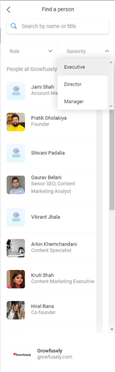 Find team member's email address using Clearbit Connect
