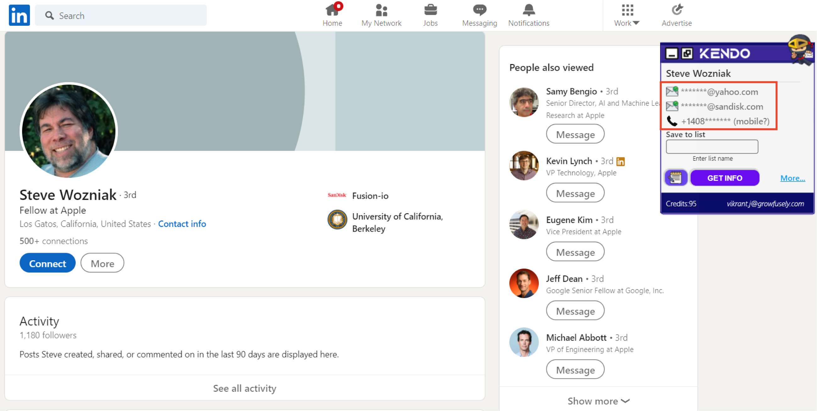 How to Find Email Address Using LinkedIn - Use Kendo