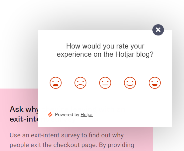 Hotjar feedback popup