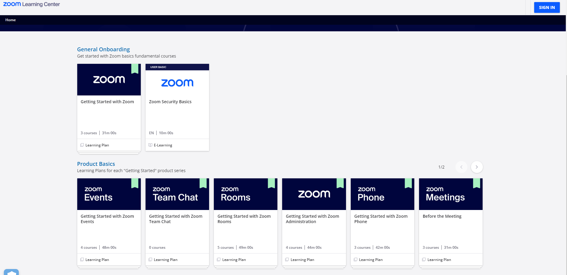 Zoom learning centre