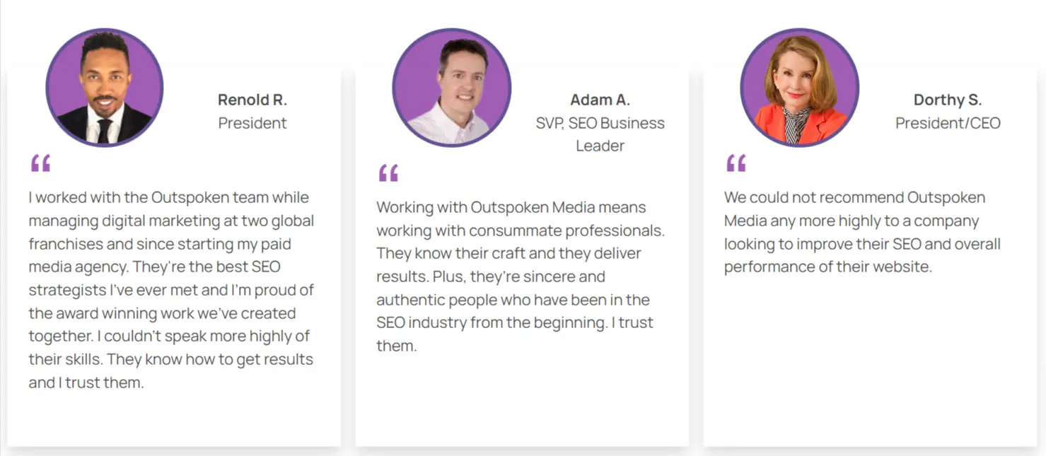 Outspoken Media content services client testimonial