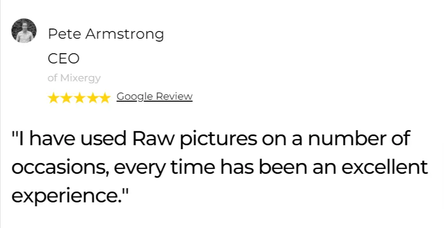 RAW Pictures content services client testimonial