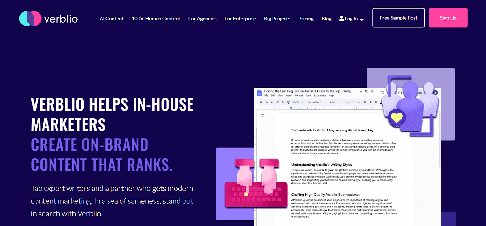 Verblio Content creation agency