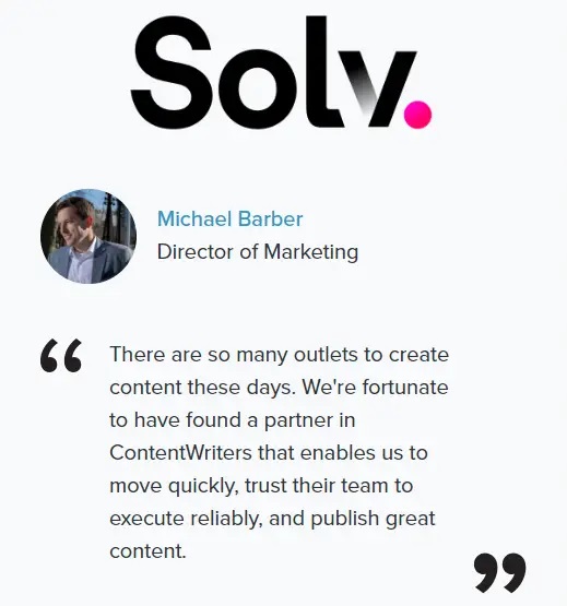 Contentwriters.com - Content writing services testimonial
