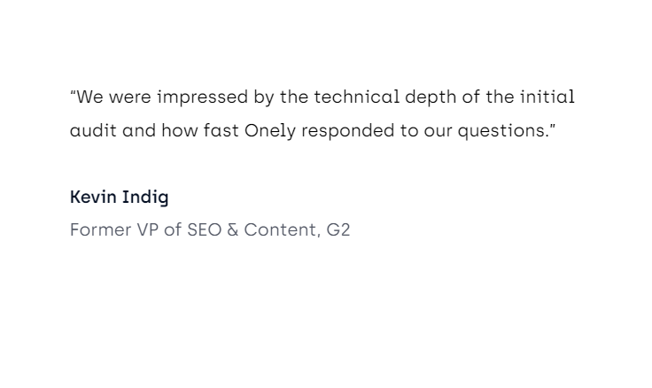 Onely’s Client Review