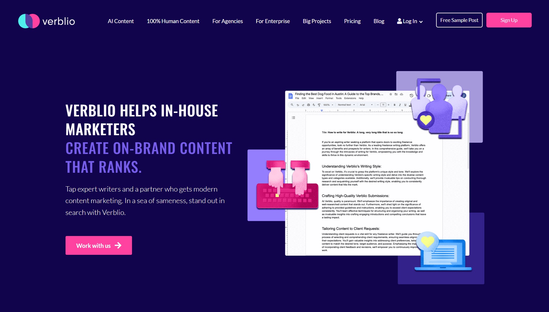 Verblio Content writing services